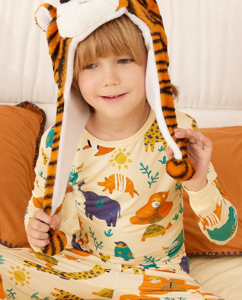 Bamboo Viscose Toddler Kids Pajamas Set, Long Sleeve Boys