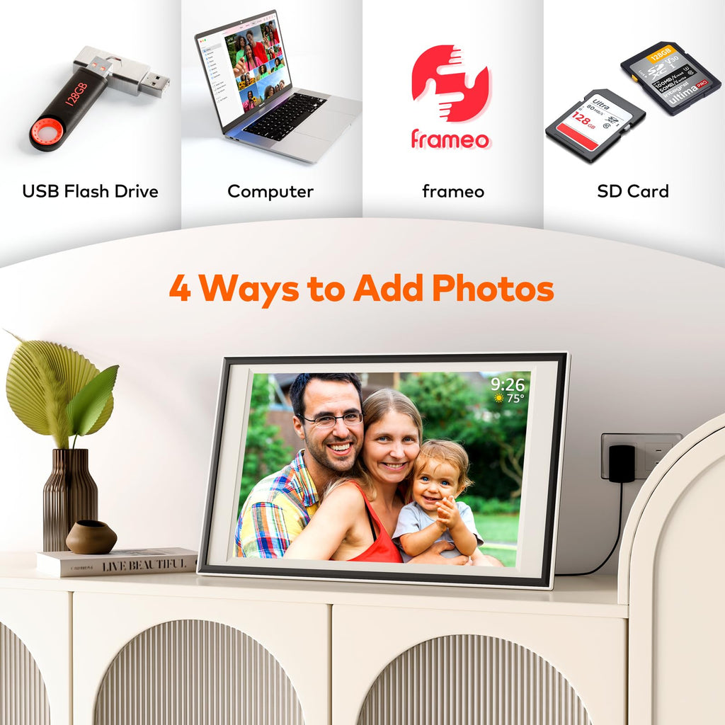 Frameo Digital Picture Frame 12.7'' 64GB Photo Frame, 1440 * 1080P IPS Touch Electronic Picture Frame, Auto-Rotate