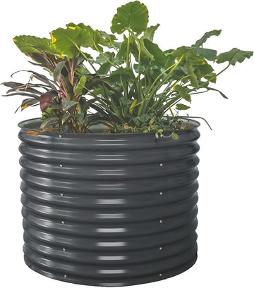 Garden 32" Tall 42" Round Raised Garden Bed Raised Bed Planter Box for Vegetables Flowers Patio-Modern Gray