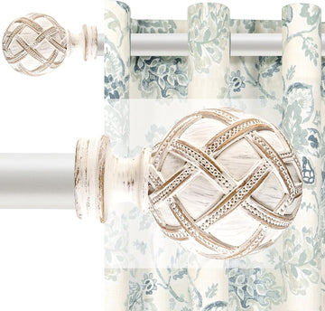 Single Curtain Rod for Windows : 1 inch Diameter Adjustable Curtain Rod, Heavy Duty Curtain Rod