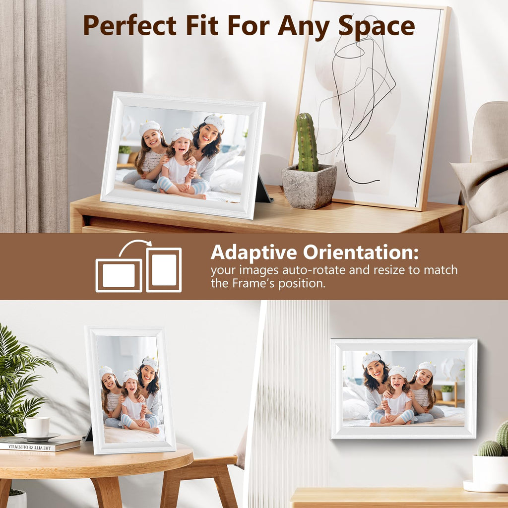 Smart White Digital Picture Frame WiFi Send Photos from Your Phone