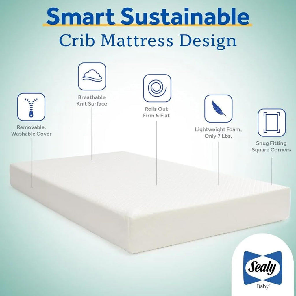 Infant & Toddler Crib Mattress - Butterfly Knit Premium Foam, Waterproof and Breathable, Non Toxic Washable Zip off