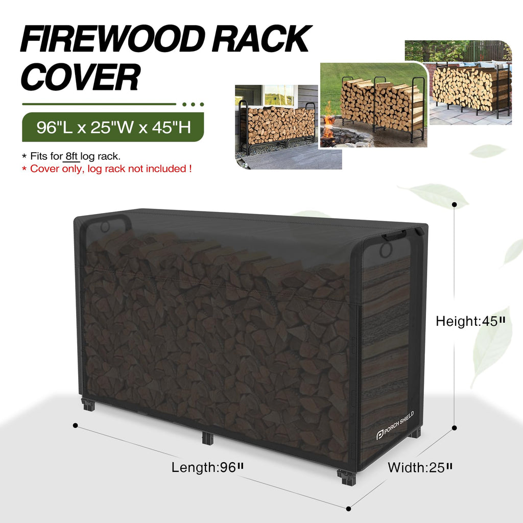 8ft Waterproof Firewood Rack Cover (Cover Only)