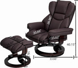 Modern Reclining Lounge Chair and Ottoman — Faux Leather