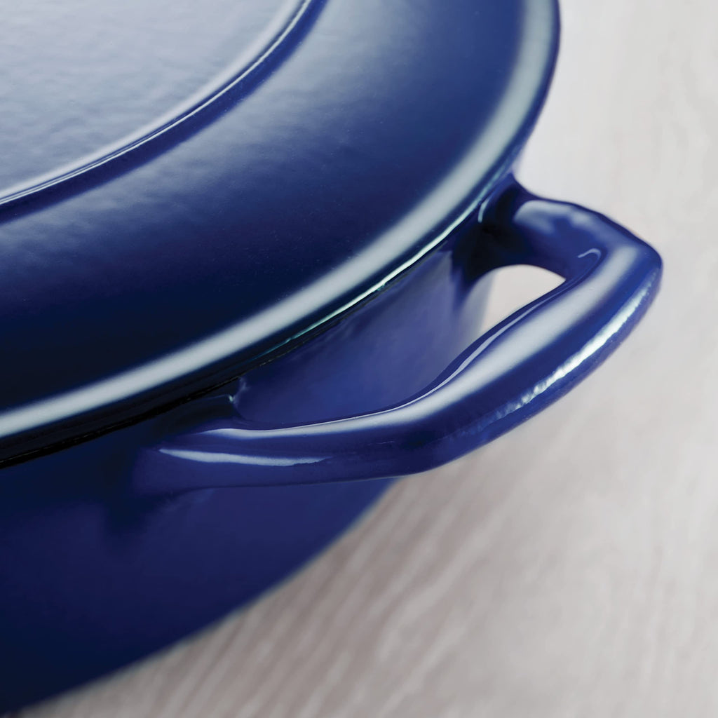Bestow Enameled Cast Iron 7-Qt Oval Dutch Oven Pot with Lid