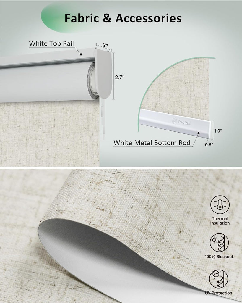 Motorized Blinds App Control, Artisan Beige, | Automatic Roller Shades App Control Home Office, Electric Blinds for