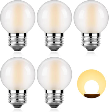 6 Pack Dimmable E26 LED Edison Light Bulbs Frosted G16.5 4W Equal 40 Watt
