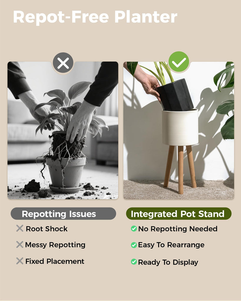 Single Plant Holder for Indoor Plants Metal Planter Stand 8.5in