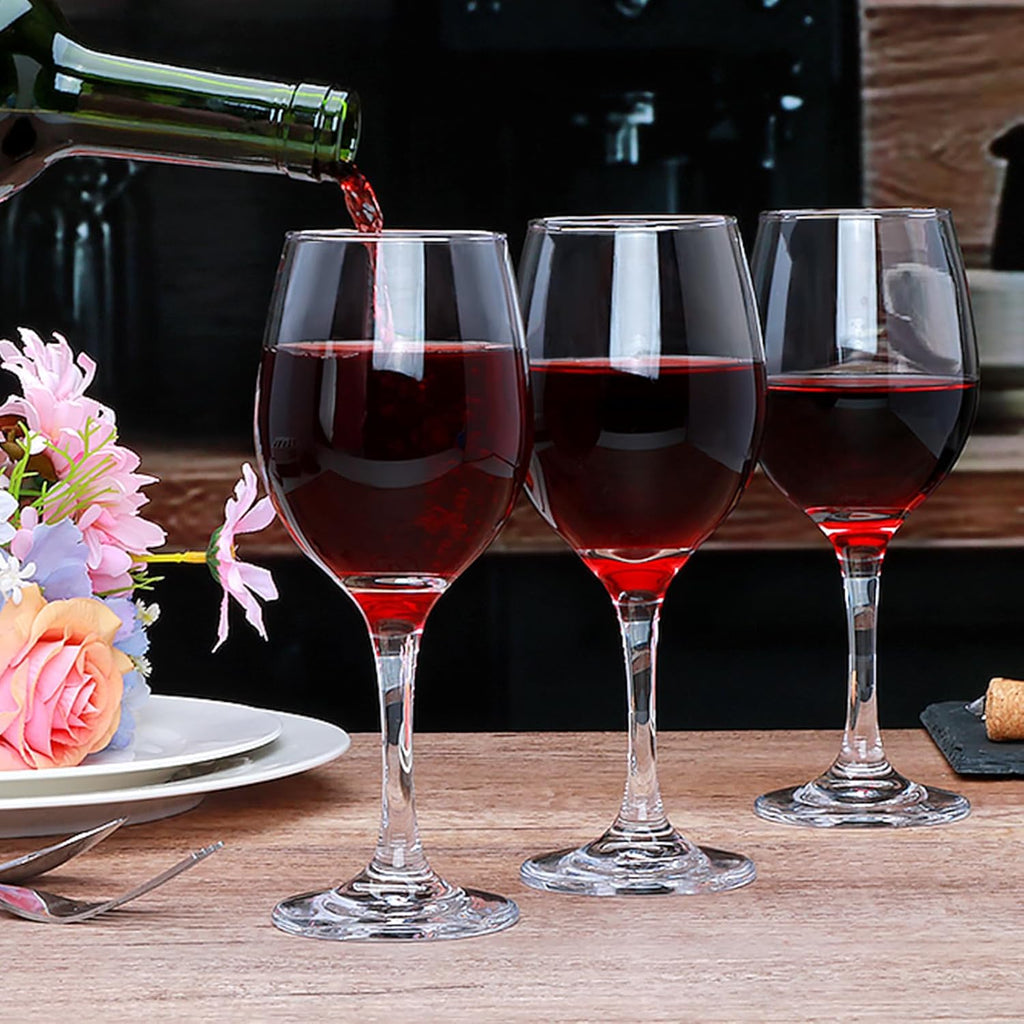 Wine Glasses Set of 12, 11 oz Clear Wine Glass Set, Red/White Wine Glasses with Pretty Gift Box for