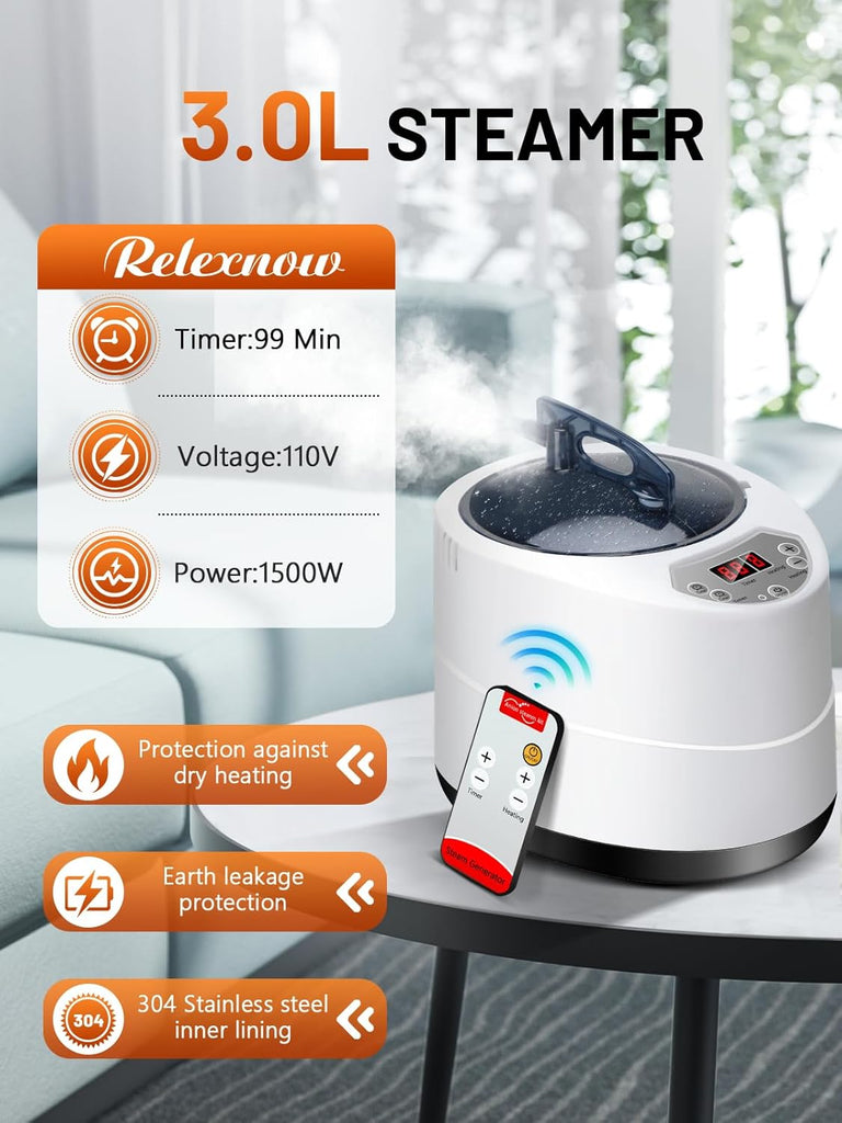 Portable Steam Sauna for Home, Portable Sauna Box Full Body for Home with 9 Adjustable Heat Levels