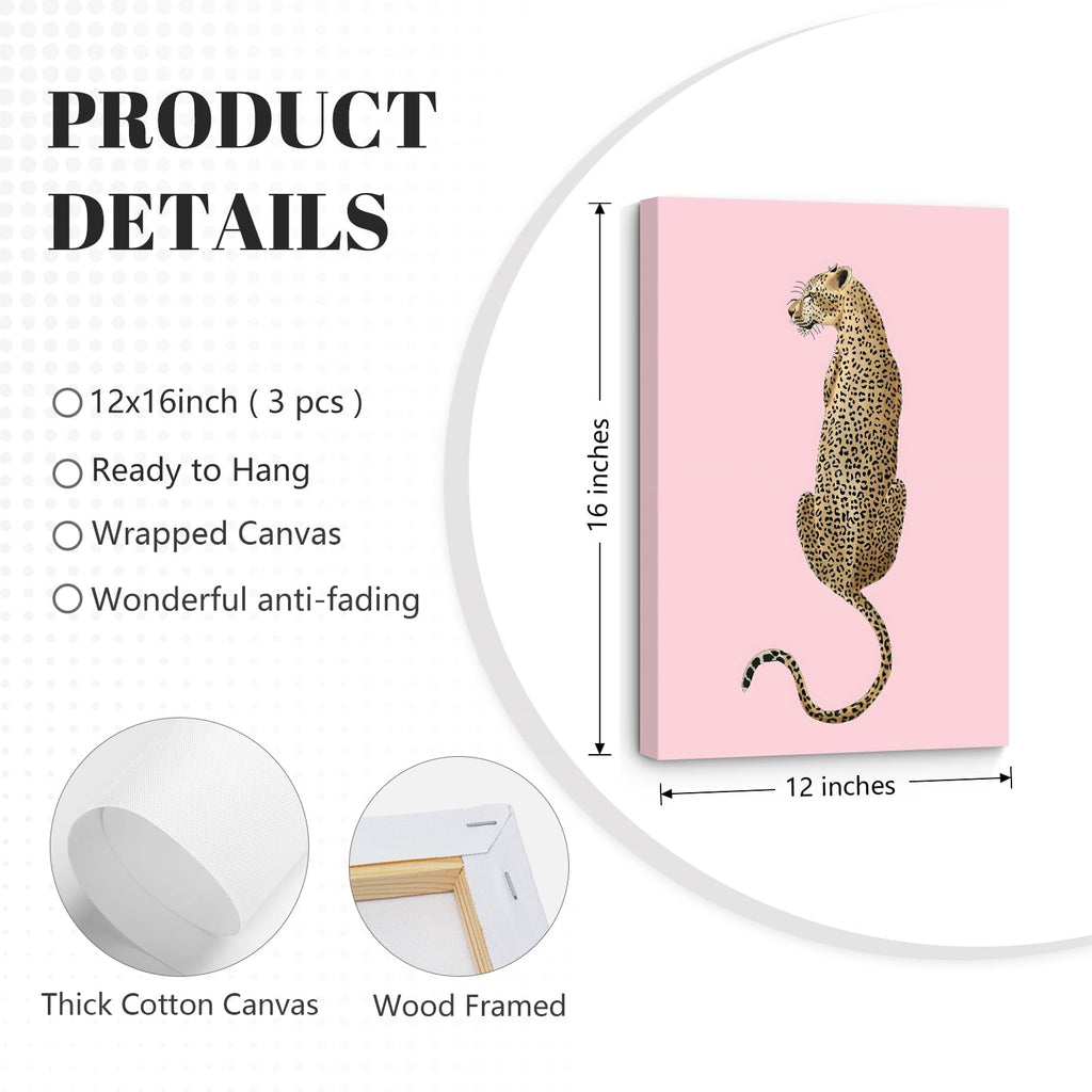 Cheetah Trendy Wall Art Preppy Leopard Canvas Print Cheetah Room Wall Decor 8 Ball Poster Y2k Pink Coquette Luxury