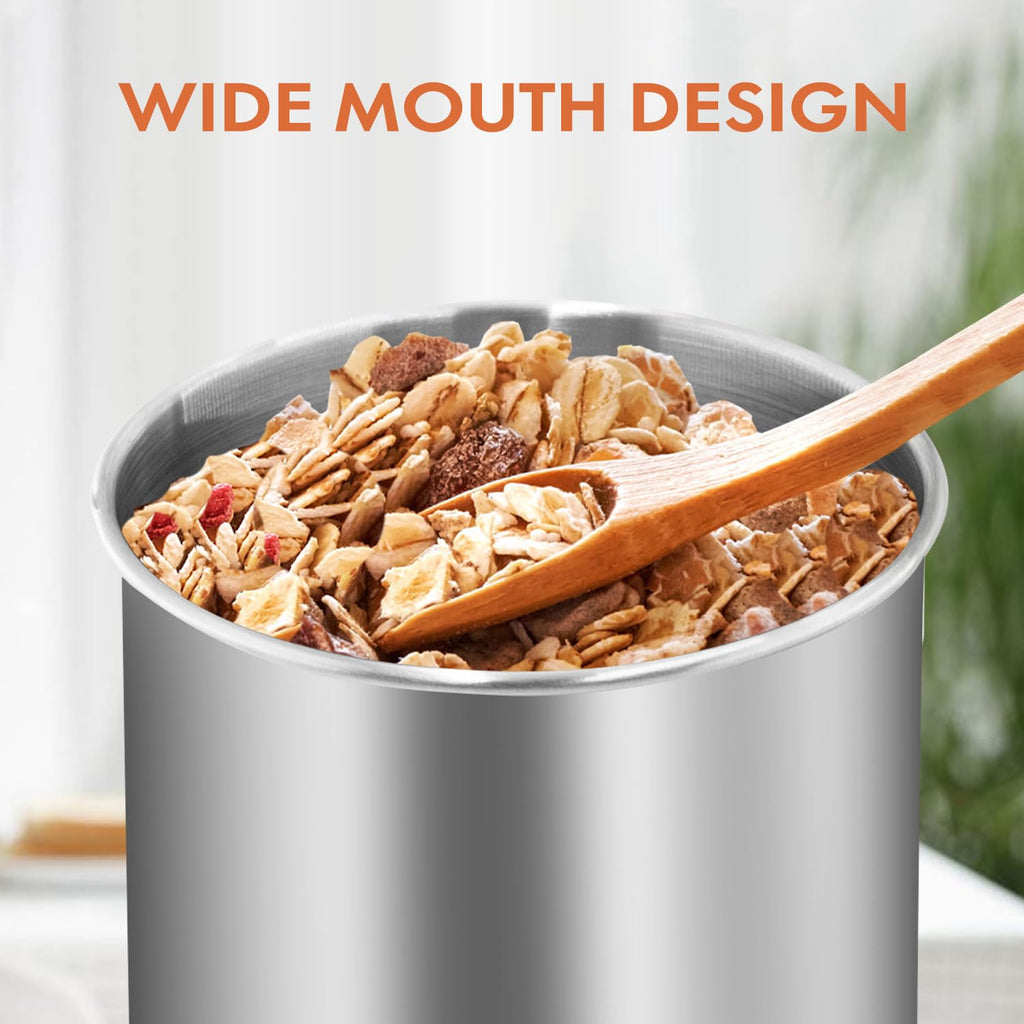 3-Piece Stainless Steel Food Storage Canister Set with Clear Lid