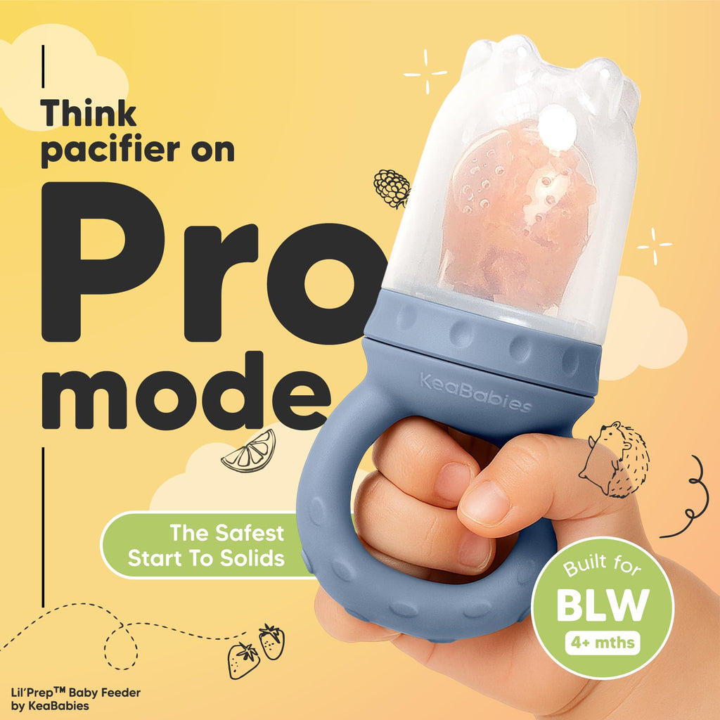 Baby Fruit Feeder 2pk, Silicone Baby Food Feeder,BPA-Free (Slate)