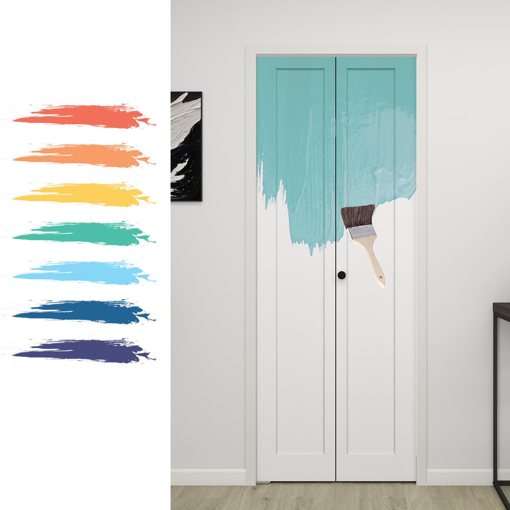 30 in.x 80 in. Bifold Barn Door, 1 Panel Shaker Style White Primed Bifold Closet Door, Hollow Core Interior Barn