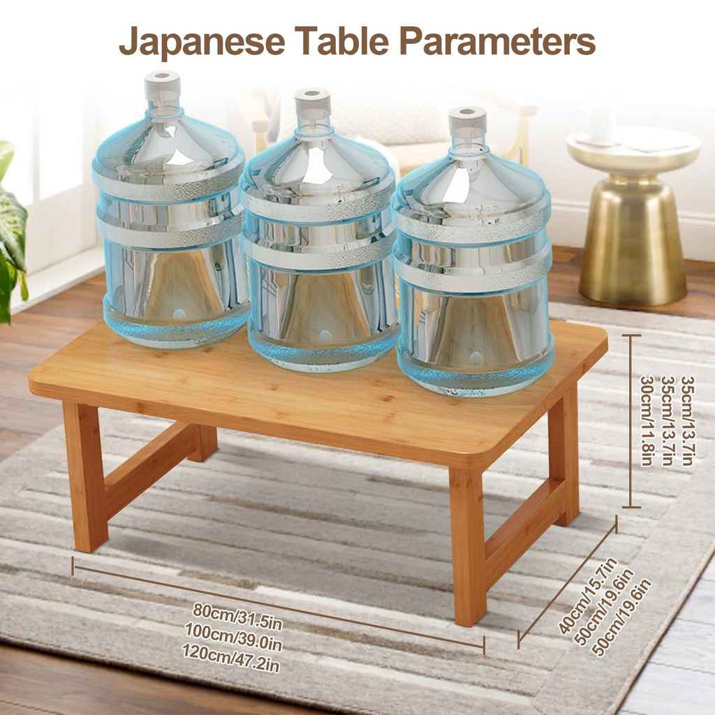 Japanese Floor Sitting Table, Folding Wood Tea Table Chabudai Japanese Coffee Table Low Table Home Tatami Office (B