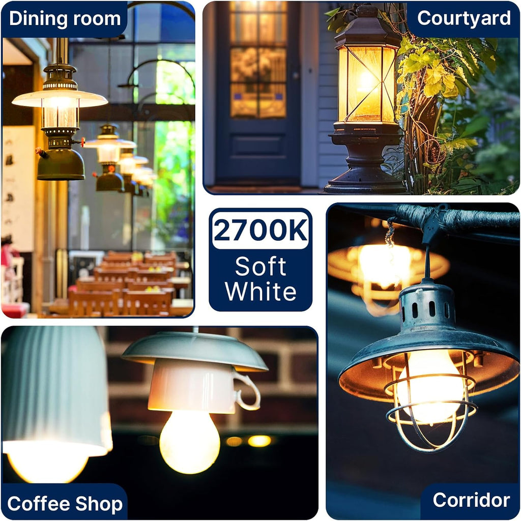 100W Equivalent A19 LED Light Bulbs, Efficient 12W, 1600Lumens, 2700K Soft White, CRI82, E26 Base LED Filament Light