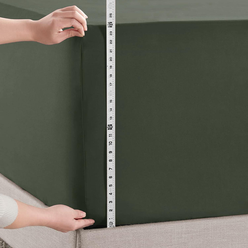 Extra Deep Pocket Full Fitted Sheet, Olive