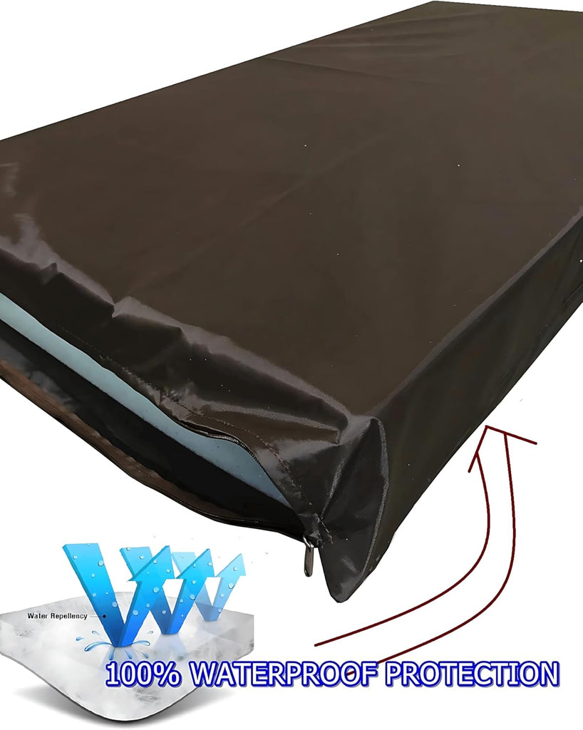 Large Orthopedic Memory Foam Pet Bed with Heavy Duty Black Canvas Cover, Waterproof Liner, and Extra Replacement