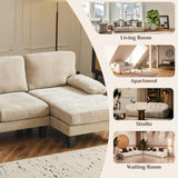 Karl home U-Shape Sectional Sofa Couch 111" Modern 4-Seat Sofa with Chaises Chenille Fabric Upholstered Covertible