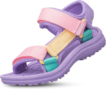 Boys Girls Sandals Adjustable Double Strap Open-Toe Athletic Lightweight Unisex Child Sport Sandals Summer