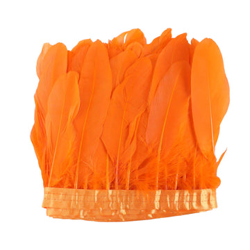 Duck Goose Feather Trim Fringe 2 Yards (Orange)