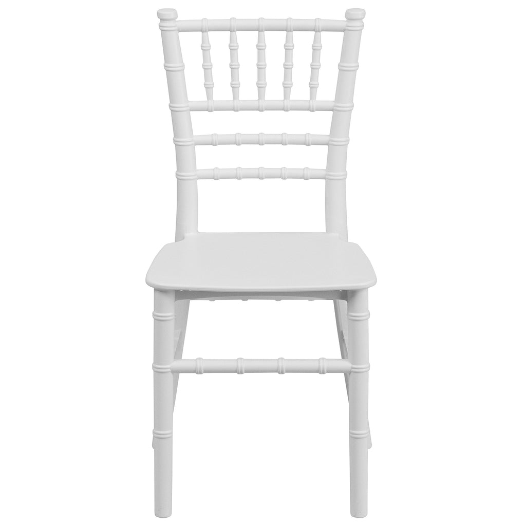 Child Size White Chiavari Chair - Durable Resin Kids Chair for Weddings, Parties & Everyday Use