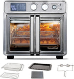 26QT French Door Air Fryer Toaster Oven Combo, 15 Cooking Functions including Rotisserie, and Digita