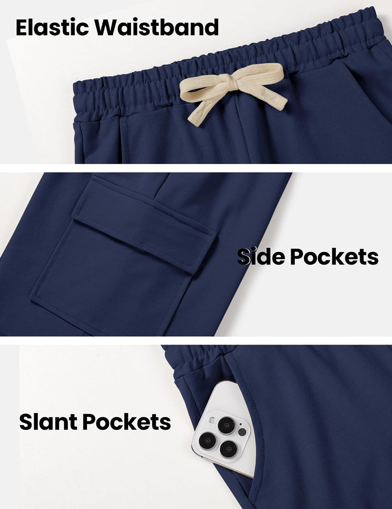 Boys Cargo Shorts Kids Athletic Cotton School Shorts with Pockets
