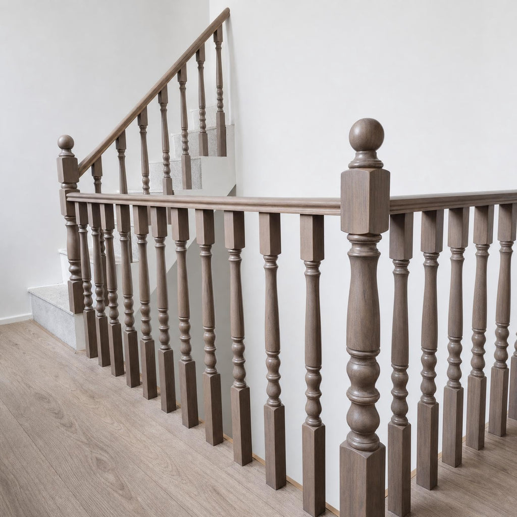 Solid Wood Baluster Newel Post for Staircase, Wood Spindles and Stair Parts with Elegant Design Improvement (Style 9)
