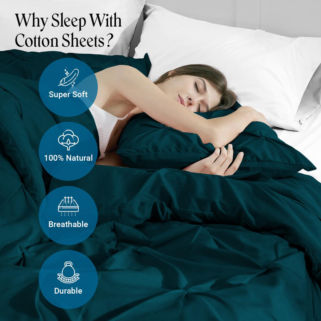 Pinch Pleated Duvet Set, 500-Thread Count 100% Egyptian Cotton Pin Tuck Pinch Pleated 3pc Duvet Cover Set, Zipper
