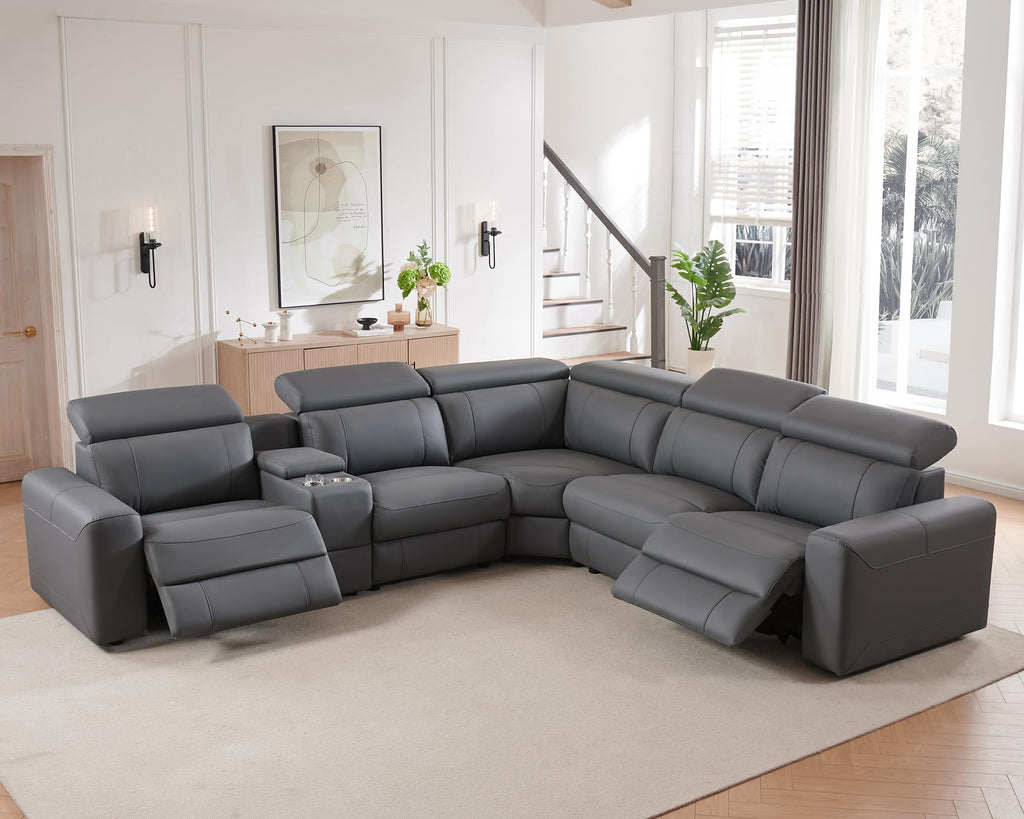 Power Reclining Sectional, Sectional Recliner, Leather Reclining Sectional