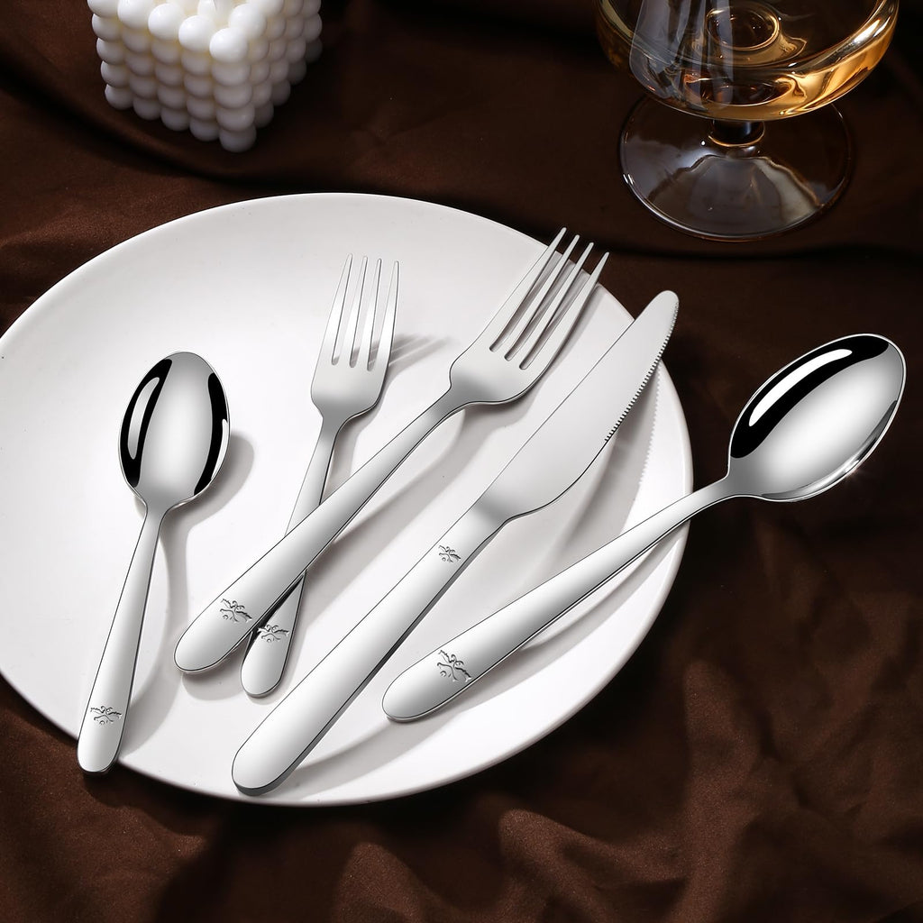 58 Piece Silverware Set, Premium Cutlery Set Service for 10