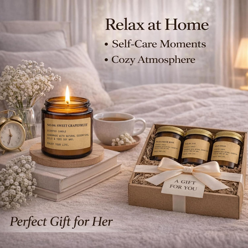 Scented Candles,8 Pack Soy Wax Candle Set,Scented Candles Gift Set - Set of 8
