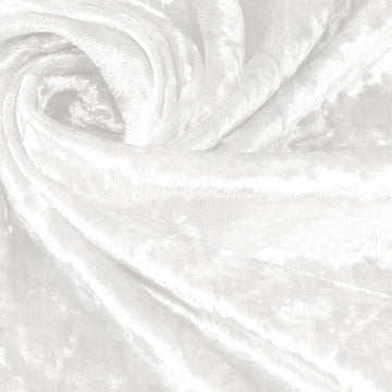 Half Yard 63" Wide White Stretch Crushed Velvet Fabric