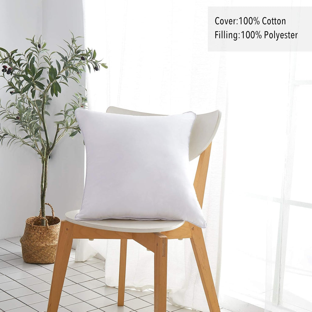 20 x 20 Throw Pillow Inserts () with 100% Cotton Cover - 20 Inch Square Interior Decorative Sofa Pillow - Set of 2