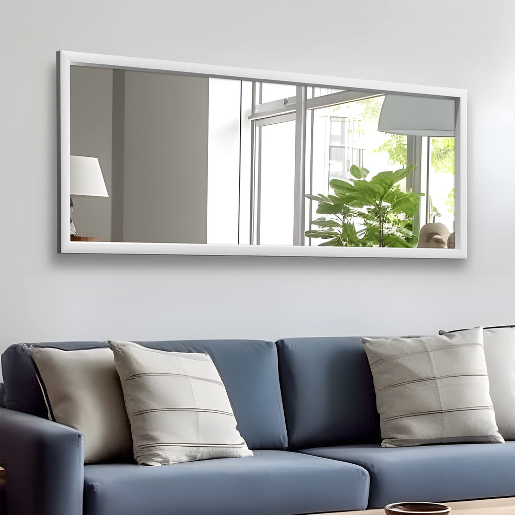Over The Door Mirror Full Length with Hanging Brackets, or Leaning Against Wall Mounted On Wall, Door, 44''x16''