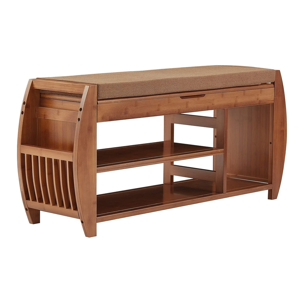 Bamboo Shoe Rack & Shoe Bench, Entryway Storage Organizer, Multi Function Bathroom Living Room Corridor and Garden