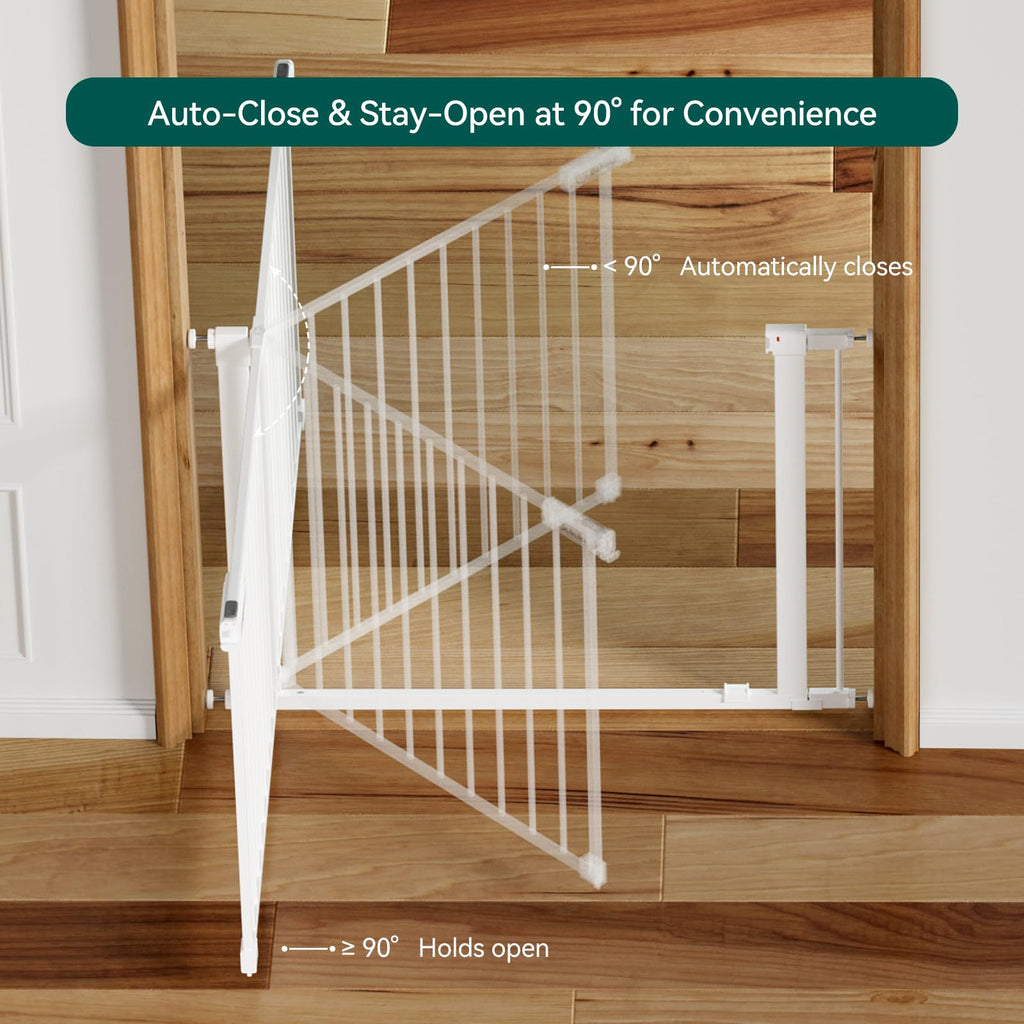 31-46" Baby Gate for Stairs, with Wide Door