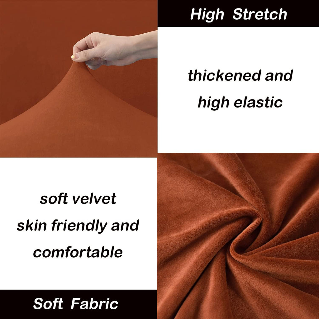 3 Pieces Sofa Slipcover Stretch Velvet Sofa Covers for 2 Cushion Couch Loveseat Covers Soft Couch Cover with Elastic