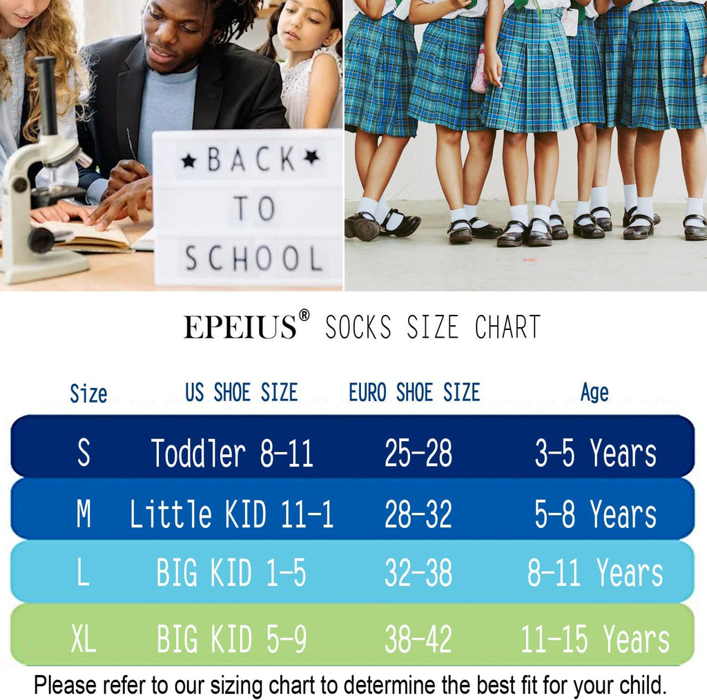 Kids Crew Socks Seamless Cotton Dress Socks for Boys Girls