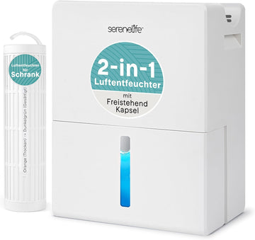 2-in-1 91 Oz Dehumidifier For Home, Bedroom, Bathroom, Basement with Removable Cylinder & Drying Base, Timer