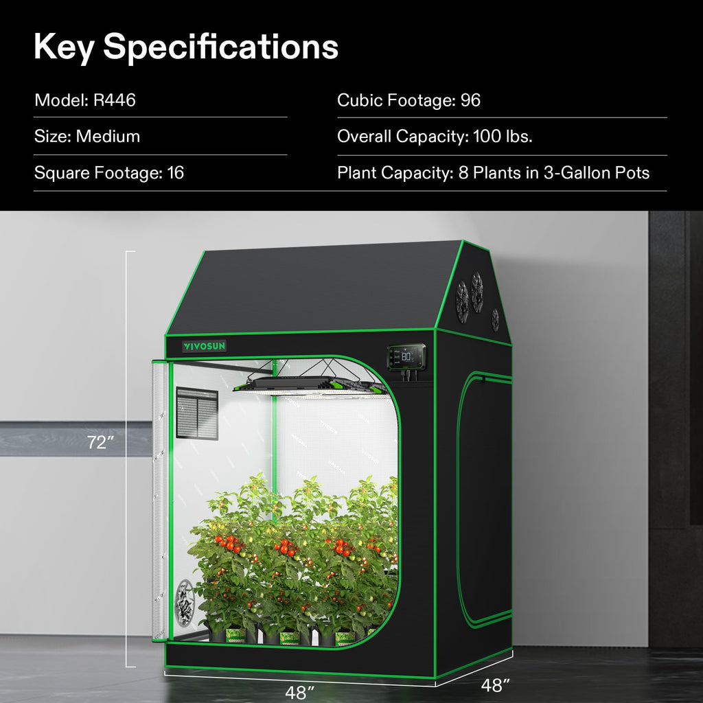 4x4 Grow Tent 48"x48"x72" Roof Cube Tent