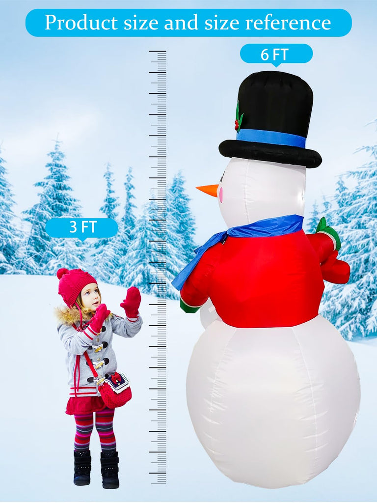 6FT Christmas Inflatables Decorations Snowman Outdoor Decorations