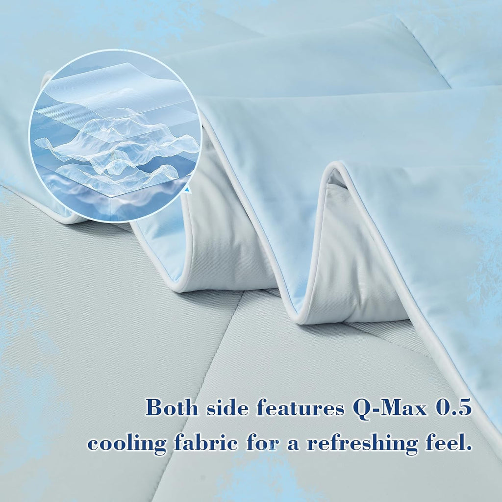 Cooling Comforter Twin XL, Double Sided Cold 90% Nylon Fabric Fabric Cooling Blanket for Hot Sleepers, Q-Max>0.5