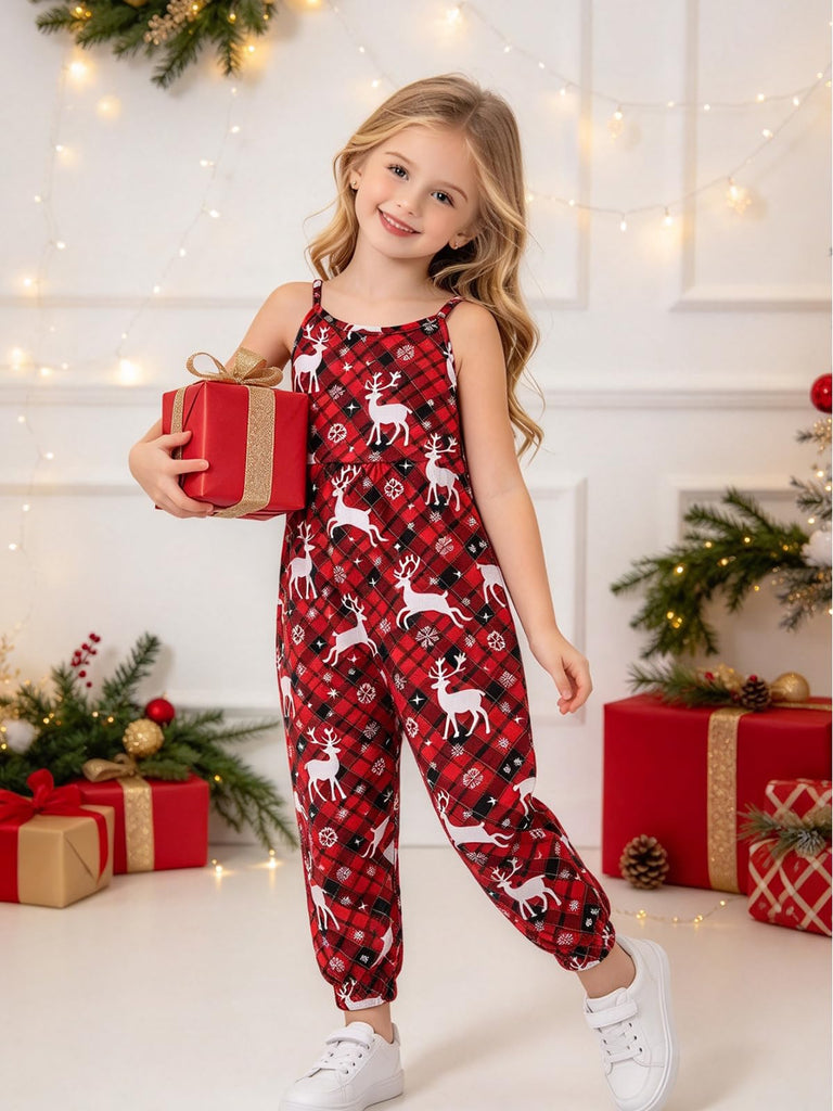 Baby Girls Christmas Romper Clothes Red Xmas Holiday Jumpsuit