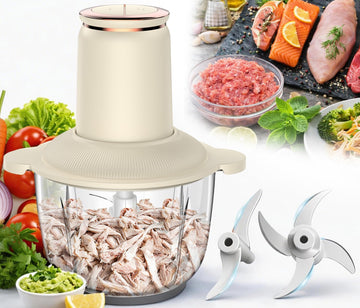 Electric Chicken Shredder, 300W Food Processor Meat Grinder with 8 Cup Glass