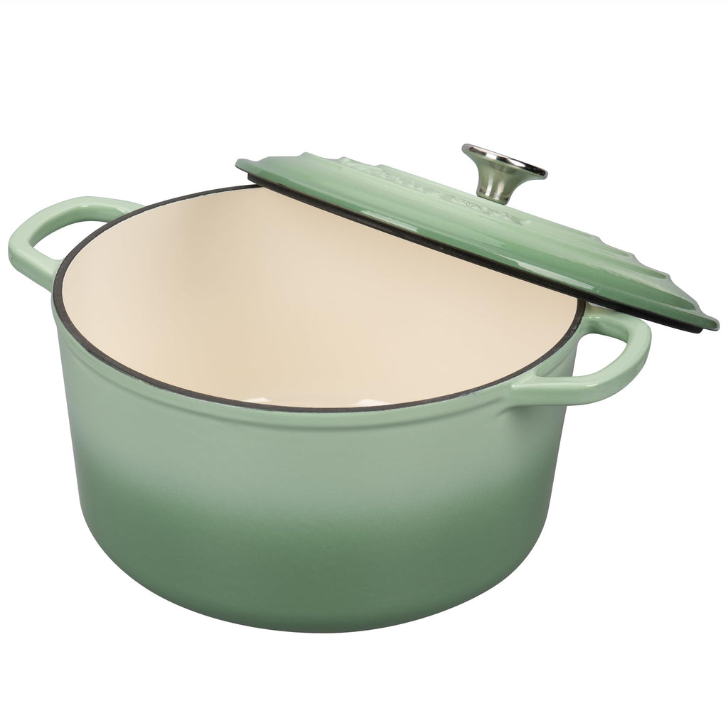 Enameled Cast Iron Dutch Oven Pot with Lid, for Sourdough Bread Baking, Round Dutch Ovens, 4.5 Quart, Green
