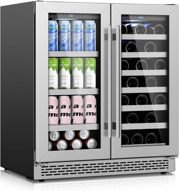 30 Inch Wine and Beverage Refrigerator, Beverage Fridge Cooler Under Counter