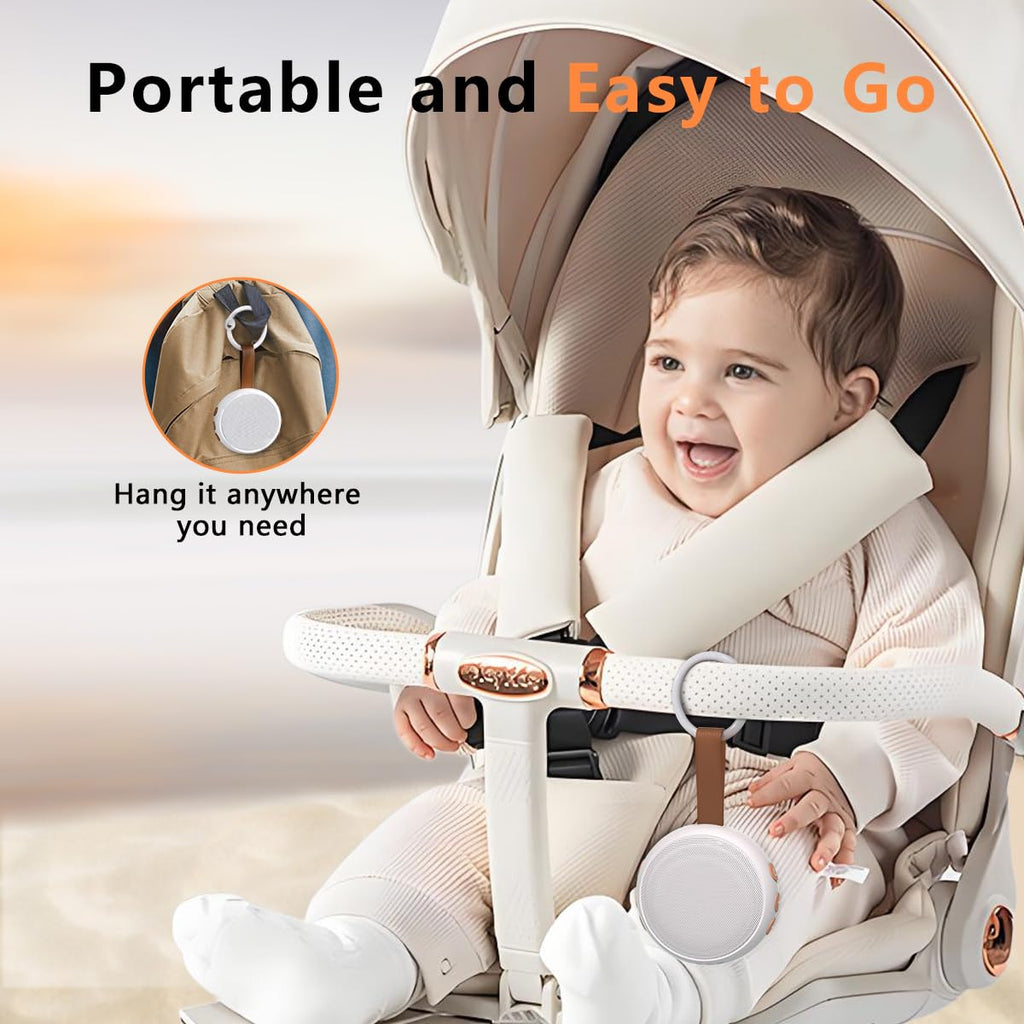 Portable Sound Machine Baby White Noise Machine Travel Noise Machine with 30 Sounds for Newborn Kids Adults Battery Sleep
