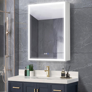 24" W x 30" H LED Lighted Bathroom Medicine Cabinet with Mirror